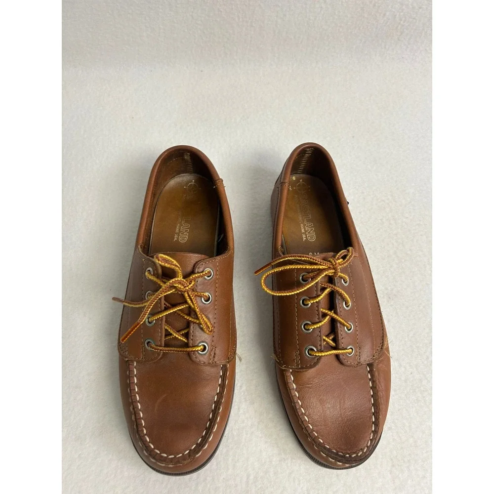 Preppy Heritage Eastland Mens 9 Brown Leather Acadia Boat Shoe Camp Moc